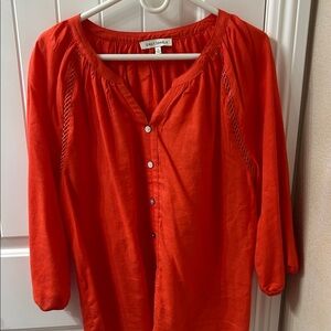 Emat Daniels Women's Vibrant Red Orange Blouse